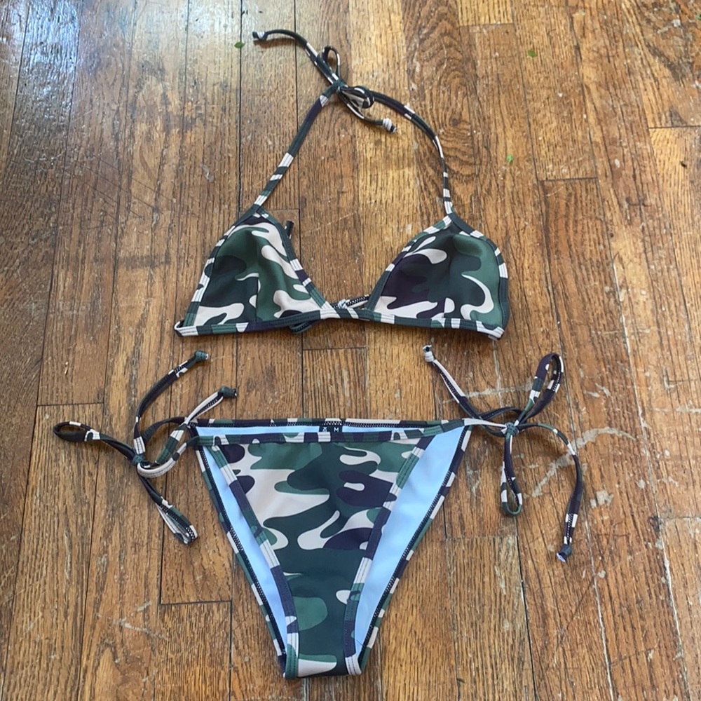 Kendall and Kylie camo swim bikini